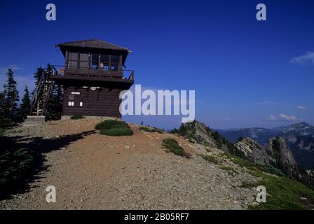 ÉTATS-UNIS, WASHINGTON, PARC NATIONAL DE MT.RAINIER, TOUR DE BELVÉDÈRE DE TOLMIE PEAK FIRE Banque D'Images