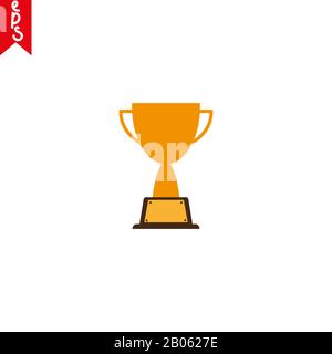 Trophy cup, award, vector icône dans le style plate Illustration de Vecteur