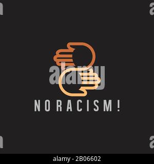 numéro deux pas de vecteur de logo de symbole de racisme Illustration de Vecteur