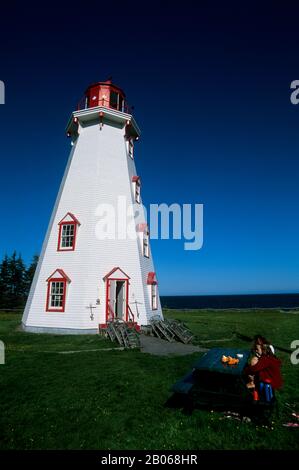 CANADA, ÎLE-DU-PRINCE-ÉDOUARD, PARC PROVINCIAL DE L'ÎLE PANMURE, PHARE Banque D'Images