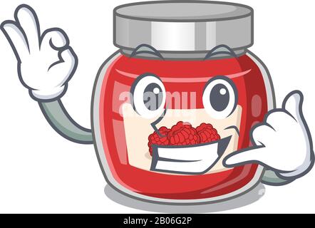 Appelez-moi drôle de la confiture de framboises dessin animé personnage concept Illustration de Vecteur