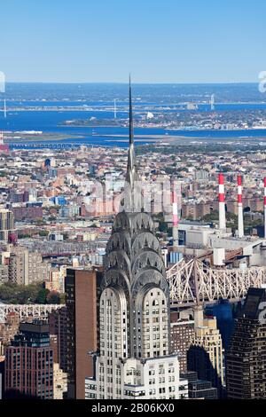 Vue de l'Empire State Building à Chrysler Building, Manhattan, New York City, New York State, États-Unis Banque D'Images