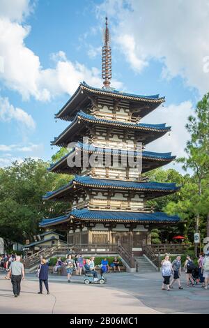Pavillon Japonais, Zone Thématique Du Japon, Epcot Theme Park, Walt Disney World, Orlando, Floride, États-Unis Banque D'Images