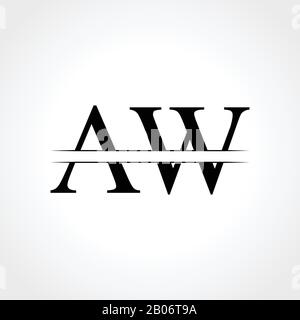 Lettre AW initiale avec le logo d'affaires moderne créative Typographie Vector Modèle. Résumé de création Logo Design AW Lettre Illustration de Vecteur