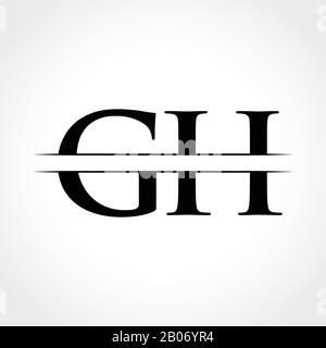 Conception de Logo Type GH Lettre modèle de scénario. Résumé Lettre GH Logo Design Illustration de Vecteur