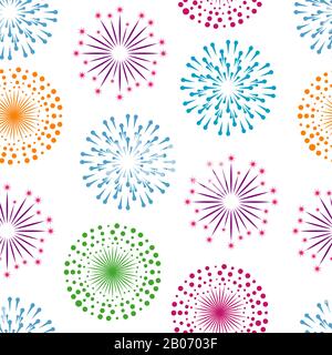 Arrière-plan de motif transparent Fireworks. Illustration anniversaire ou vacances nouvel an Illustration de Vecteur