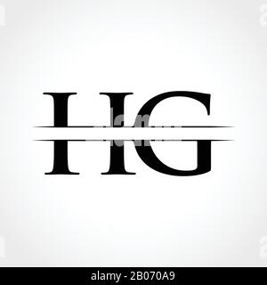 HG Lettre type modèle vecteur de conception de logo. Résumé Lettre HG Logo Design Illustration de Vecteur