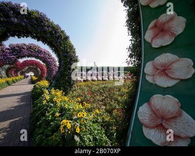 Dubaï, Émirats Arabes Unis - 11 Décembre 2019. Sculpture faite de verdure à l'intérieur du jardin Miracle à Dubaï, emirats Arabes Unis. Banque D'Images