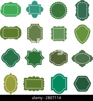 ECO vert naturel organique badges produit formes vectorielles ensemble. Étiquette ou bannière vide pour l'illustration de l'emblème Illustration de Vecteur