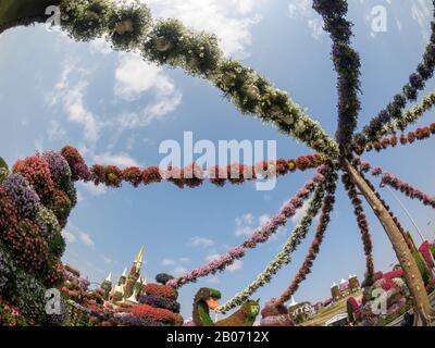 Dubaï, Émirats Arabes Unis - 11 Décembre 2019. Sculpture faite de verdure à l'intérieur du jardin Miracle à Dubaï, emirats Arabes Unis. Banque D'Images