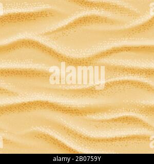 Fond de sable marin vectoriel réaliste sans couture. Illustration des vagues naturelles du désert sec Illustration de Vecteur