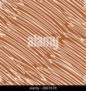 Abstrait moderne scribbles modèle sans couture, vecteur simple moderne et tendance arrière-plan. Lignes à couver dessinées à la main, décorations de forme organique, motif marron d'art créatif arrière-plan Illustration de Vecteur