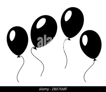 Illustration vectorielle Baloons en noir et blanc pour la fête d'anniversaire Illustration de Vecteur