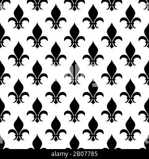 Motif vectoriel fleur de lis transparent en noir et blanc. Motif toile de fond illustration florale Illustration de Vecteur