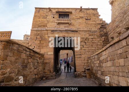 Porte Du Fort Jaisalmer, Inde Banque D'Images