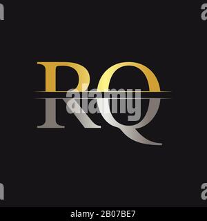 Modèle Vectoriel De Conception De Logo Rq Lettre Abstraite. Creative Gold Et Silver Colors Rq Letter Logo Design Illustration de Vecteur