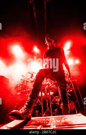 Copenhague, Danemark. 16 février 2020. Le groupe américain deathcore Carnifex exécute un concert en direct à Amager Bio à Copenhague. Ici, le chanteur Scott Lewis est vu en direct sur scène. (Crédit Photo: Gonzales Photo - Joe Miller). Banque D'Images