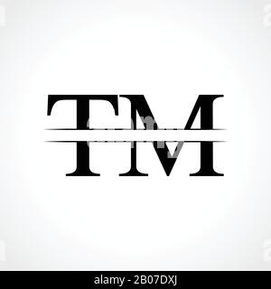 Modèle Vectoriel De Conception De Logo Initial Lettre Tm. Logo Lettre Linked Typography Tm Illustration de Vecteur