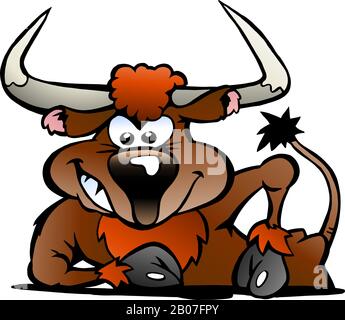 Illustration de Vector Cartoon d'un Bull Angry Illustration de Vecteur