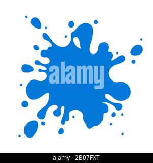 L'eau vectorielle bleue éclabouse sur fond blanc. Illustration de forme humide abstraite Illustration de Vecteur
