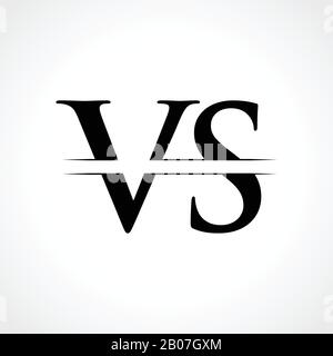 Modèle Vectoriel De Logo Lettre Vs Créatif Avec Couleur Noire. Vs conception du logo Illustration de Vecteur