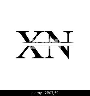 Logo Xn Lettre Créative Vectoriel Avec Couleurs Noires. Conception De Logo Xn Lettre Liée Abstraite Illustration de Vecteur