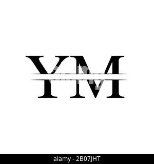 Modèle Vectoriel Initial De Conception De Logo Ym. Illustration Vectorielle Du Logo Professionnel Ym Lettre Créative Illustration de Vecteur