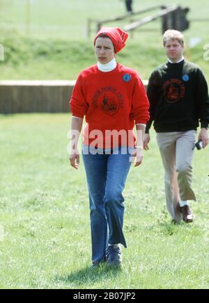 La princesse Anne de HRH aux épreuves du cheval de Windsor, Angleterre, mai 1989 Banque D'Images