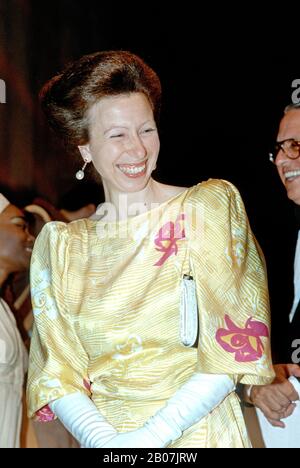 HRH Princess Anne au Bloomsbury Theatre pour une représentation de 'Anthony and Cleopatra, Londres Angleterre mai 1991 Banque D'Images