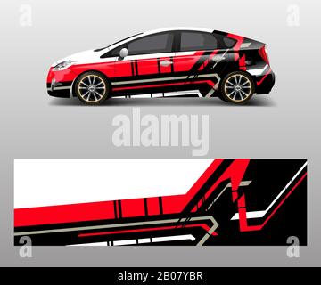 Bande Abstraite Pour Autocollant D'emballage De Voiture De Course Et  Vecteur De Conception De Décalcomanie