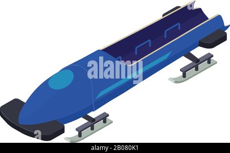 Icône de bobsleigh de l'équipe. Isométrique de l'icône de vecteur de bobsleigh d'équipe pour la conception de Web isolée sur fond blanc Illustration de Vecteur