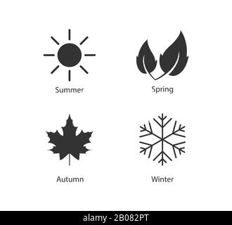 Icône quatre saisons. Illustration vectorielle, conception plate. Illustration de Vecteur