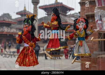 Marionnette traditionnelle népalaise à Katmandou, Népal Banque D'Images