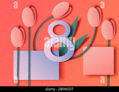 Félicitations le 8 mars ou la journée des femmes Illustration de Vecteur