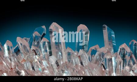 Quartz, Arkansas Quartz est un minéral dur et cristallin composé d'atomes de silicium et d'oxygène. Banque D'Images