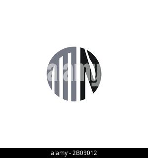 Modèle initial de conception de vecteur de logo mn ou nm Illustration de Vecteur