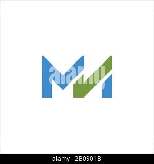 Modèle initial de conception de vecteur de logo mn ou nm Illustration de Vecteur