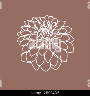 Illustration de la ligne botanique. Logo d'une ligne. Invitation de mariage. Fleurs en lignes. Prote tulipe Rose Magnolia pivoine et feuille Banque D'Images
