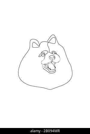 Dessins de lignes de jeu de vecteurs de chien. Illustration d'une ligne. Noir et blanc. Icônes de ligne PET. Vecteur de marionnettes, race de chien. Logo chien minimal Banque D'Images