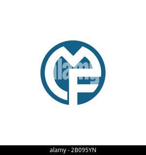 Modèle de logo MF ou fm de la lettre initiale Illustration de Vecteur