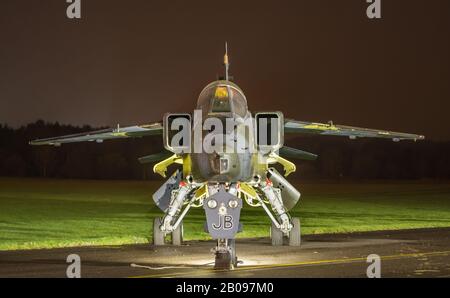 Nuit Shoot de tornades et d'avions jaguar à Raf Cosford. Banque D'Images