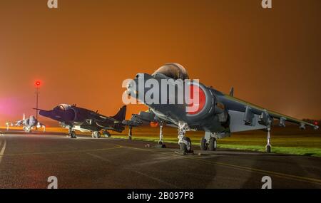 Nuit Shoot de tornades et d'avions jaguar à Raf Cosford. Banque D'Images