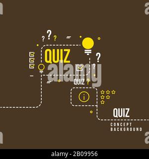 Quiz, questionnaire de l'examen scolaire scénario abstrait contexte. Illustration de l'étude du questionnaire Illustration de Vecteur