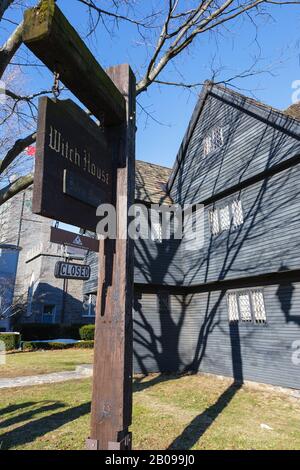 Salem Witch House À Salem, Massachusetts. Bien que connu sous le nom de Salem Witch House, c'était la maison de Jonathan Corwin, Banque D'Images