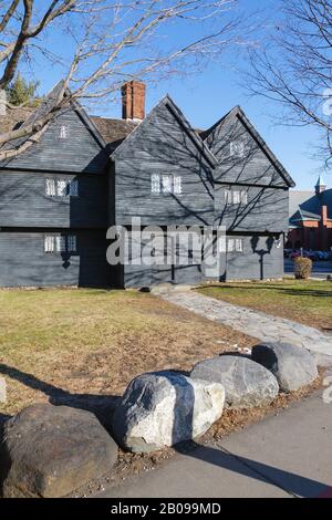 Salem Witch House À Salem, Massachusetts. Bien que connu sous le nom de Salem Witch House, c'était la maison de Jonathan Corwin, Banque D'Images