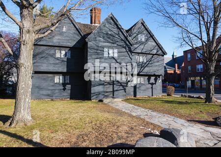 Salem Witch House À Salem, Massachusetts. Bien que connu sous le nom de Salem Witch House, c'était la maison de Jonathan Corwin, Banque D'Images