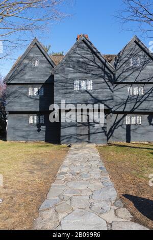 Salem Witch House À Salem, Massachusetts. Bien que connu sous le nom de Salem Witch House, c'était la maison de Jonathan Corwin, Banque D'Images