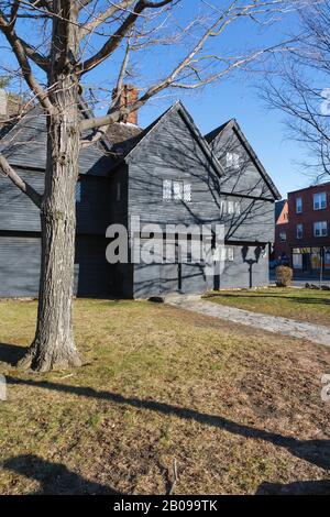 Salem Witch House À Salem, Massachusetts. Bien que connu sous le nom de Salem Witch House, c'était la maison de Jonathan Corwin, Banque D'Images