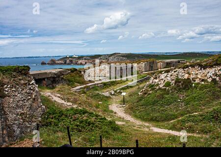 France, Brittainy, Pen Hir, Musée Memorial, Bataille De L'Atlantique, Poite De Pen Hir, Bunker Atlantikschlacht, Deuxième Guerre Mondiale, Mur De L'Atlantique, Banque D'Images