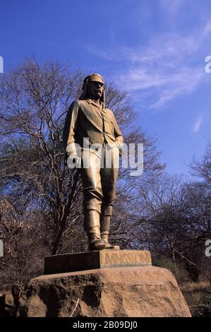 ZIMBABWE, VICTORIA TOMBE, STATUE DE LIVINGSTONE Banque D'Images